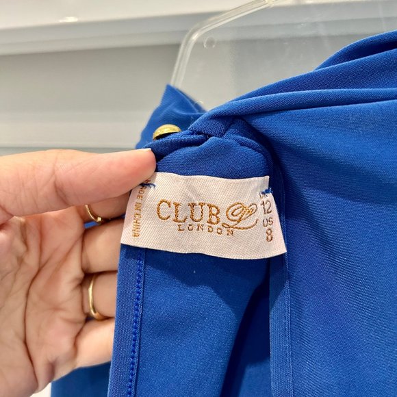 EUC Club L - High Neck Bodycon Midaxi Dess - Cobalt Color - Picture 4 of 4